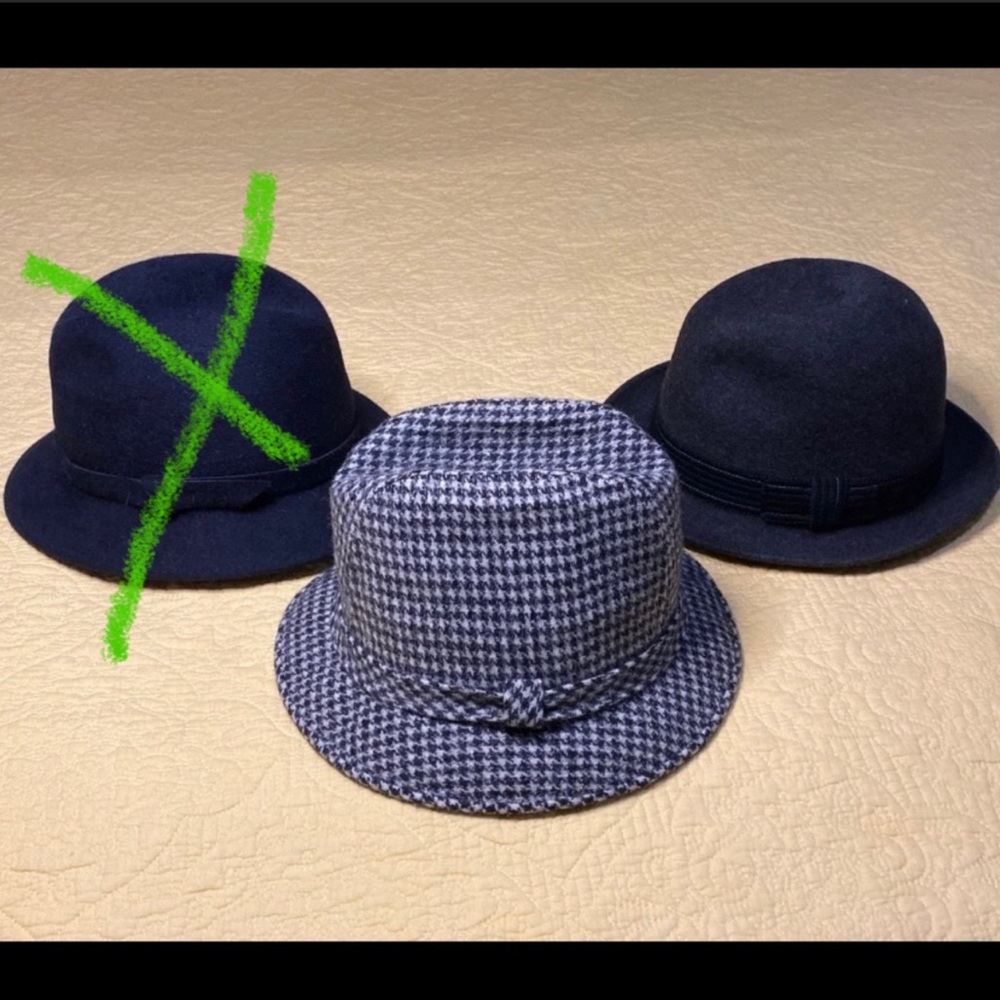 Set of 2 Wool Fedora Hats